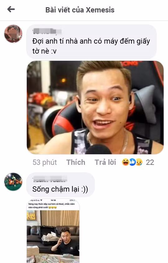 Rất nhiều fan đã nhắc Xemesis nên mượn Độ Mixi máy đếm tiền để khỏi nhọc công.