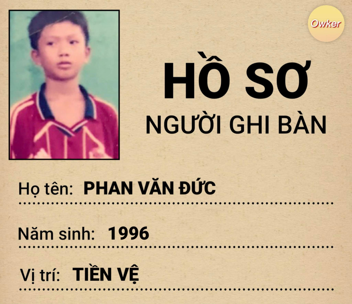 Hồ sơ của cầu thủ ghi bàn ấn định tỷ số 2-0 cho đội tuyển Việt Nam.