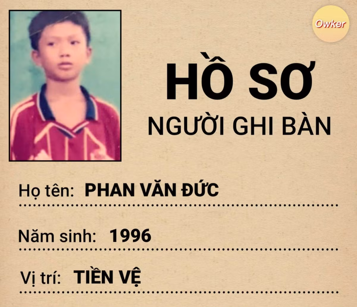 Hồ sơ của cầu thủ ghi bàn ấn định tỷ số 2-0 cho đội tuyển Việt Nam.