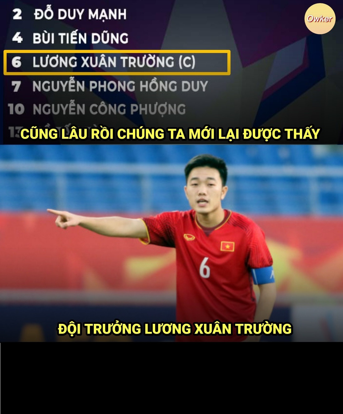 Bức ảnh chế Xuân Trường lần đầu được đeo bằng đội trưởng của đội tuyển Việt Nam được các fan của "Híp" truyền tay nhau.