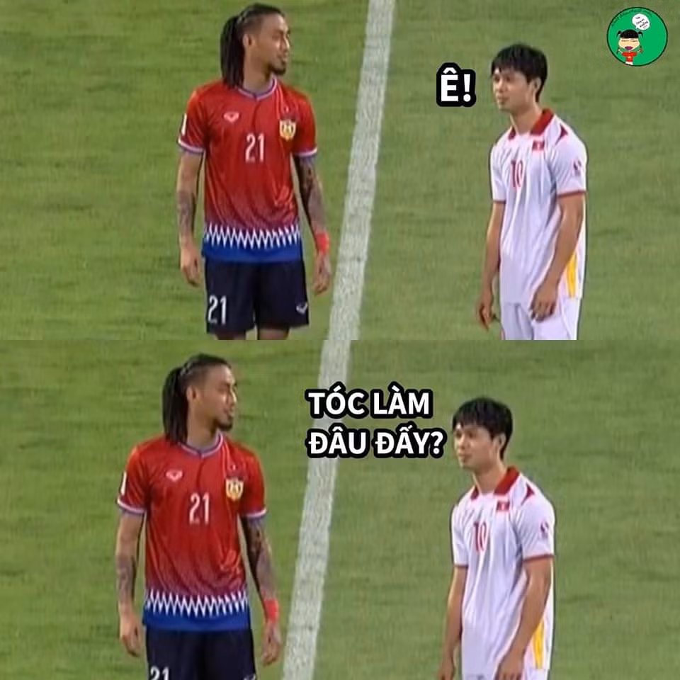 Ngoài thi đấu nhiệt tình, Công Phượng còn quan tâm đến kiểu tóc của đối thủ.