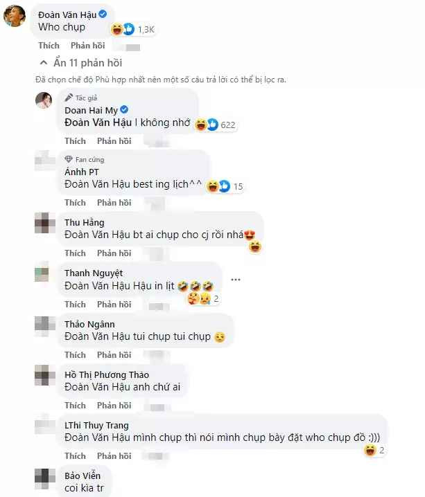 Đính kèm, Doãn Hải My hóm hỉnh: "Thú thật chẳng dám soi gương. Vì sợ thấy nét dễ thương của mình". Nhìn người đẹp họ Doãn, cư dân mạng bông đùa "đúng là người đang yêu nên lúc nào cũng xinh đẹp, tươi rói". Nhưng gây chú ý nhất là phản ứng Đoàn Văn Hậu.