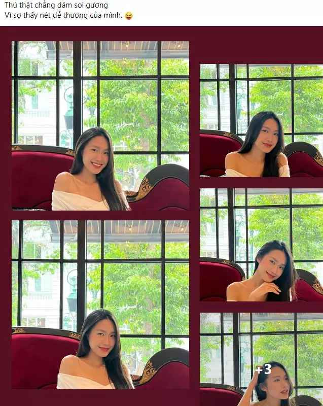 Trên trang cá nhân, Doãn Hải My mới đây hào hứng chia sẻ bộ ảnh xinh đẹp bản thân. Trong hình, bạn gái Đoàn Văn Hậu diện chiếc áo trễ vai đầy quyến rũ, chỉ với một chỗ ngồi duy nhất cô nàng đã cho ra lò 1001 khoảnh khắc với những biểu cảm rất rạng rỡ.