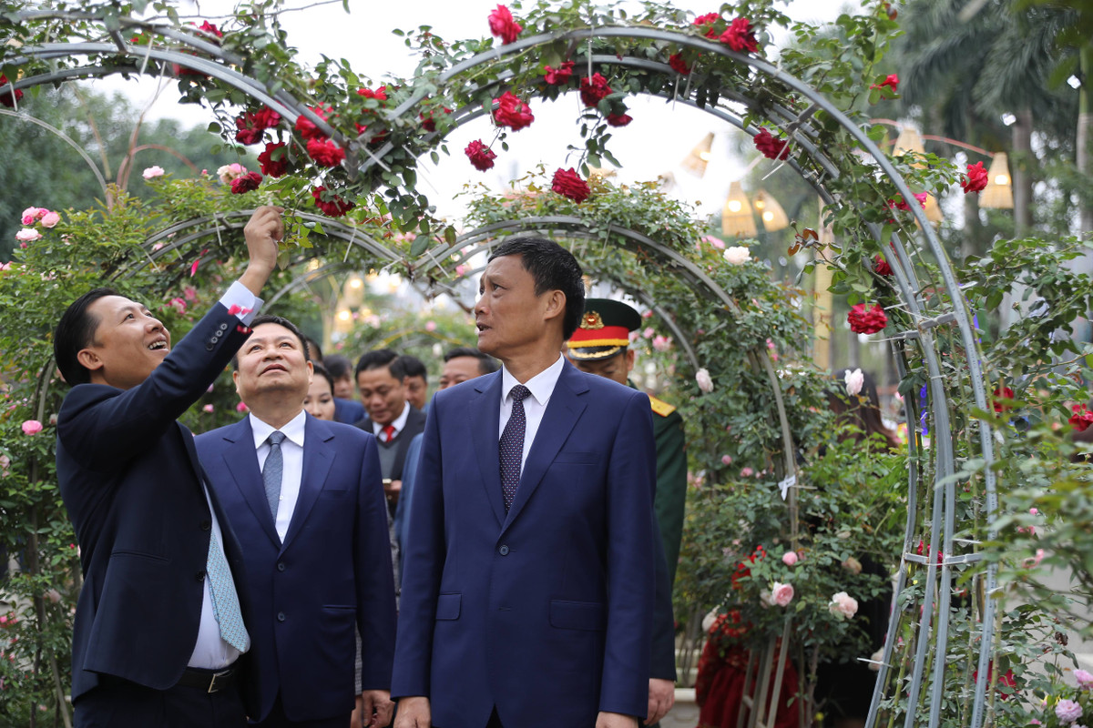 Festival hoa Mê Linh được dàn dựng trên quy mô 4.300m2 với 10 cụm nghệ thuật sắp đặt, trang trí hoa quy mô lớn tại khu vực đường kéo quân cổng đền Hai Bà Trưng, với sự tham gia của các nghệ nhân trồng hoa huyện Mê Linh.