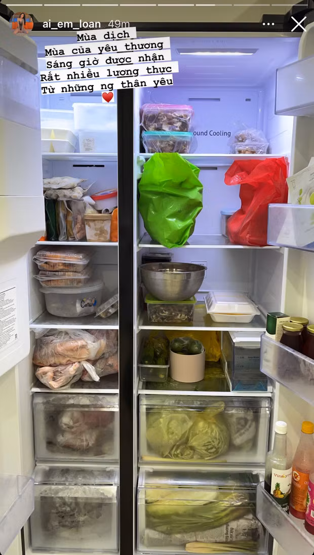 Lê Loan - chị đẹp đi siêu xe màu gì mặc outfit màu đó mới đây tiết lộ chiếc tủ lạnh đang phải hoạt động hết công sức của nhà mình.