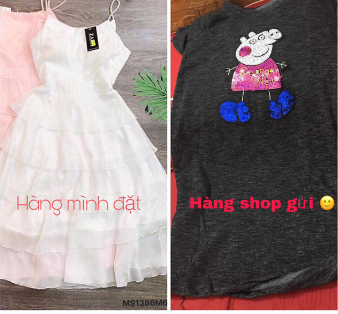Khi shop giới thiệu chiếc váy và hàng được đóng đi thì chẳng liên quan tới nhau.