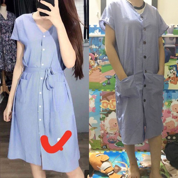 Nhìn ảnh quảng cáo là váy chiết eo nhưng hàng shop gửi thì như váy sản phụ.