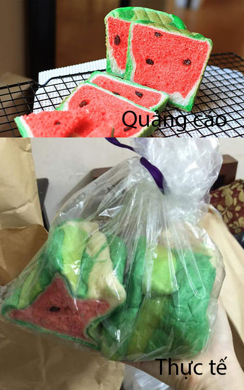 Bánh dưa hấu ảnh minh họa nhìn là muốn ăn nhưng thực tế nhận về thì...