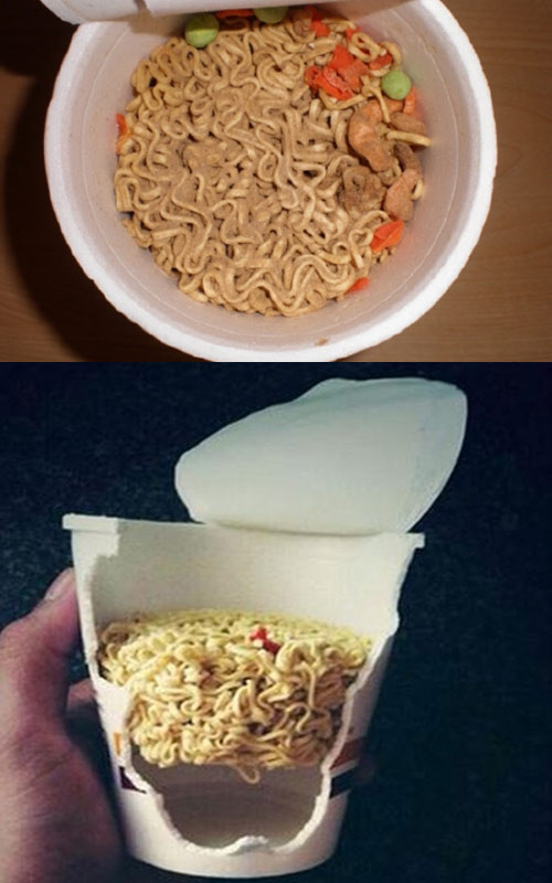 Một hộp mì nhìn ú ụ nhưng thực tế không phải vậy...