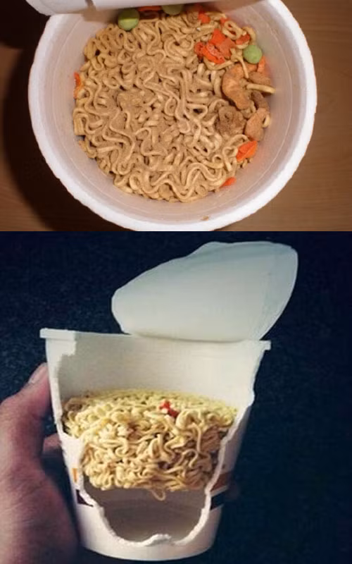 Một hộp mì nhìn ú ụ nhưng thực tế không phải vậy...