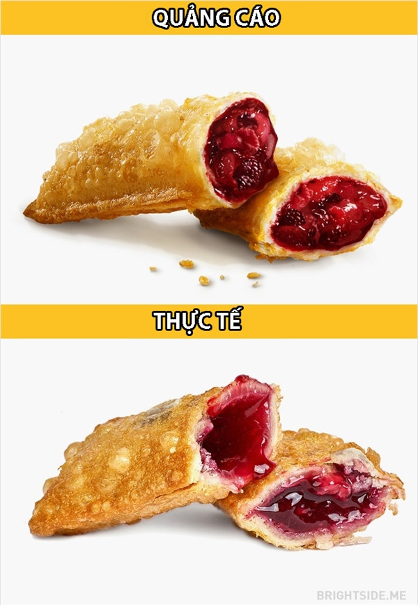 Chiếc bánh này là 1 điển hình cho việc ảnh minh hoạ đồ ăn và thực tế khác xa nhau ra sao.