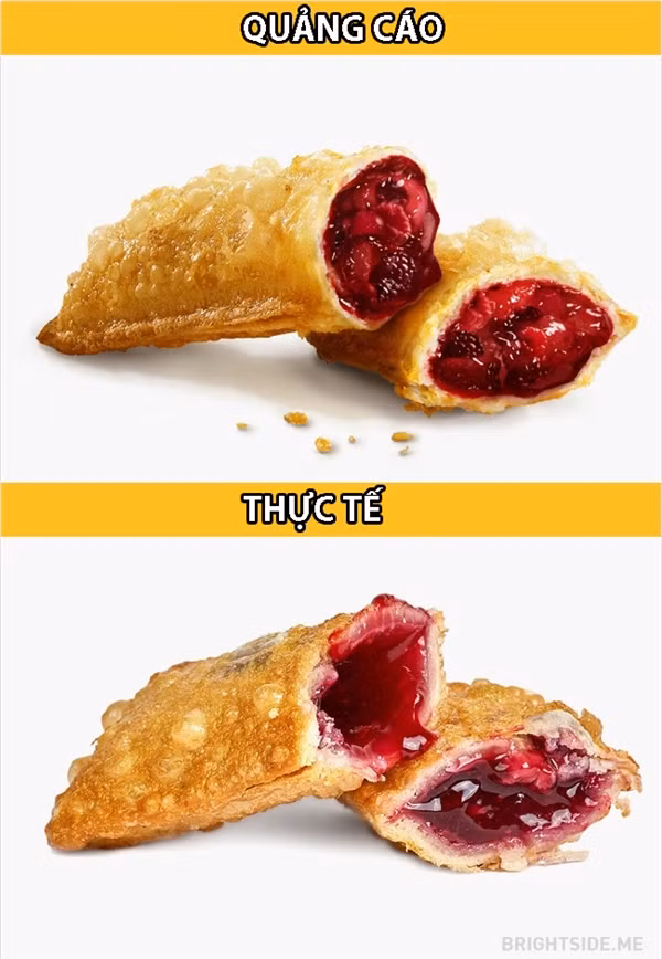 Chiếc bánh này là 1 điển hình cho việc ảnh minh hoạ đồ ăn và thực tế khác xa nhau ra sao.