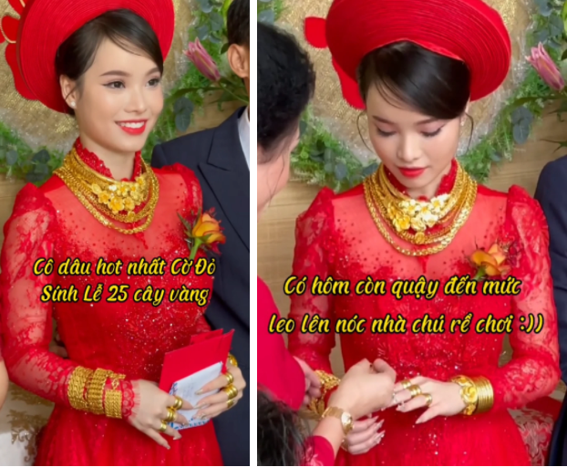 Thời gian qua, liên tục xuất hiện những đám cưới với các cô dâu đeo vàng kín người hay những món đồ trao tặng giá trí lên cả chục tỷ khiến ai nấy chứng kiến phải loá mắt.