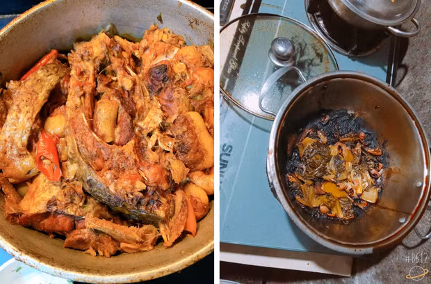 Rõ ràng là muốn nấu món này, nghiên cứu rõ công thức, cách làm nhưng đến khâu thực hiện, hội gái đoảng lại phải đối diện với sự thật nấu món này lại ra món khác.