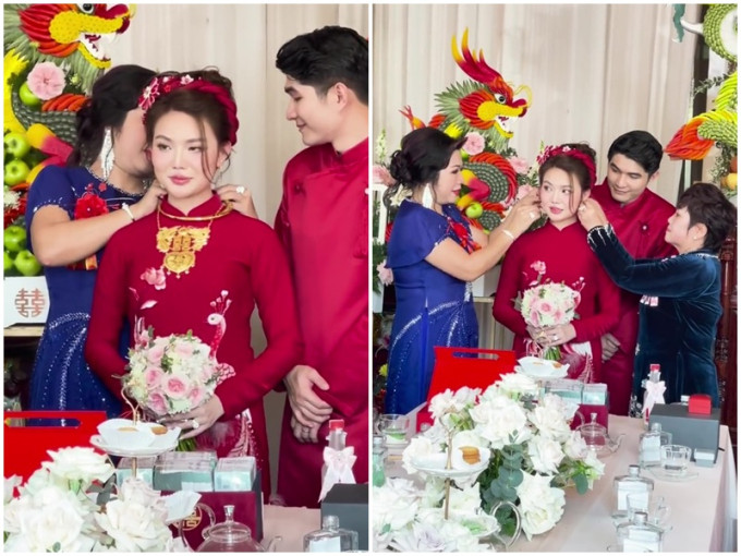 Bên cạnh đó, bố mẹ cô dâu còn tặng riêng cho con rể một chiếc đồng hồ Hublot ngay tại đám hỏi. Dù giá trị món quà không được tiết lộ nhưng chỉ tên thương hiệu cũng đủ sức khẳng định độ đắt đỏ của món quà.