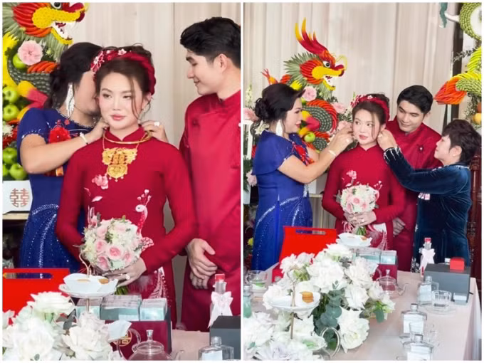 Bên cạnh đó, bố mẹ cô dâu còn tặng riêng cho con rể một chiếc đồng hồ Hublot ngay tại đám hỏi. Dù giá trị món quà không được tiết lộ nhưng chỉ tên thương hiệu cũng đủ sức khẳng định độ đắt đỏ của món quà.