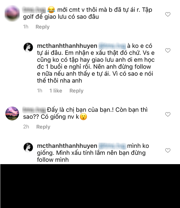 Những tưởng được ngắm hình gái đẹp chơi golf dân mạng sẽ lấy làm xuýt xoa lắm. Thế nhưng, bên dưới phần bình luận vẫn xuất hiện một netizen khó tính vào "cà khịa" Thanh Thanh Huyền.