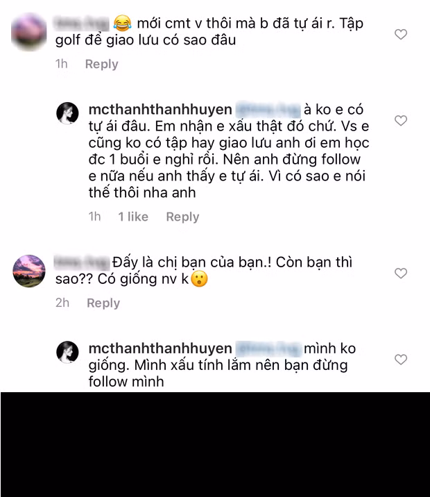 Những tưởng được ngắm hình gái đẹp chơi golf dân mạng sẽ lấy làm xuýt xoa lắm. Thế nhưng, bên dưới phần bình luận vẫn xuất hiện một netizen khó tính vào "cà khịa" Thanh Thanh Huyền.