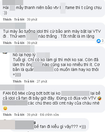 Ý kiến CĐM phía dưới bài đăng trên fanpage của Chuyển động 24h. Bên cạnh những ý kiến bênh nam streamer Độ Mixi, nhiều ý kiến cũng đứng về phía Đài truyền hình Quốc gia. Điển hình như nickname M.Q bình luận: "Làm căng chỉ thiệt ông Độ. Nên ông Độ kìm hãi lại còn việc chửi bậy thì là sai rồi." Ở diễn biến khác, trước đó Độ Mixi cũng từng bị VTV lấy hình ảnh ra làm ví dụ minh họa cho vấn nạn hút thuốc. Ngay khi biết thông tin, anh đã lên tiếng phản pháo: "Mấy anh chị nhà báo lần sau có dùng hình ảnh của em thì đừng che mặt em vì như thế giống diễn viên phim con... lắm".