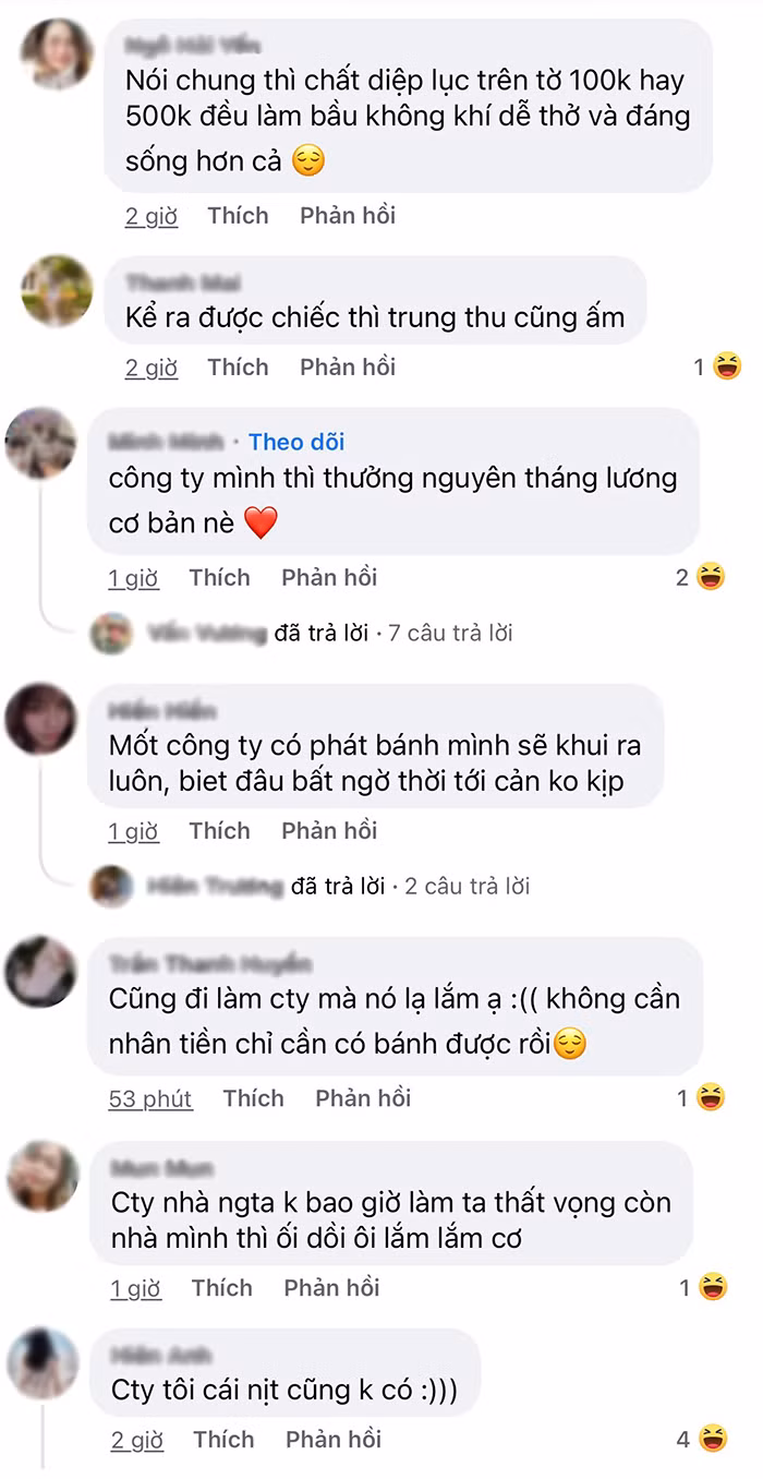 Nhiều người xuýt xoa ngưỡng mộ các thành viên trong công ty được tặng quà trung thu sớm lại còn rất thiết thực, ý nghĩa.