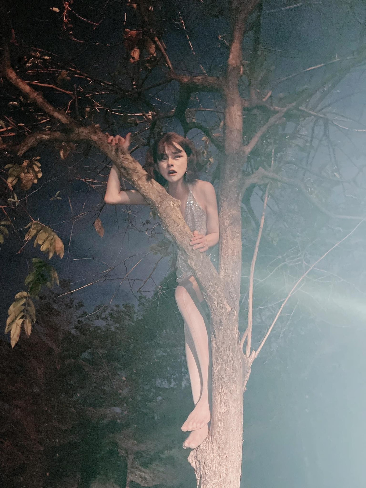 Sau khi náo loạn MXH một tuần trước với bộ ảnh "thiếu nữ bên công trường", tối 6/2, thảm họa mạng Trần Đức Bo một lần nữa giới thiệu hình ảnh mới theo phong cách "thiếu nữ leo cây".