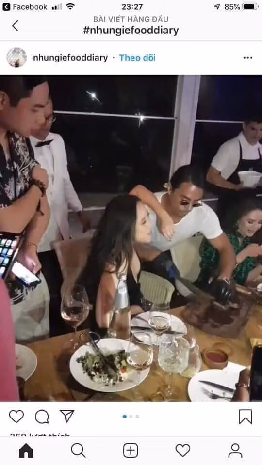 Trước đó, trên cả trang Facebook và Instagram, Hồng Nhung thường xuyên khoe những bức hình ăn chơi và gặp những người nổi tiếng tại nước ngoài.