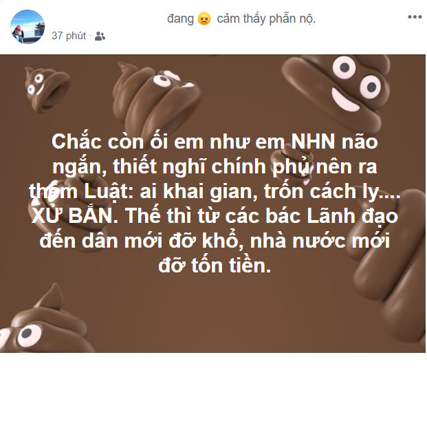 Chứng kiến hành động của Hồng Nhung, nhiều dân mạng đã không khỏi bất bình. Đơn cử như nickname Phan Hà Phương có viết: "Chắc còn ối em như em NHN não ngắn, thiết nghĩ Chính phủ nên ra thêm Luật: Ai khai gian, trốn cách ly... Xử bắn. Thế thì từ các bác Lãnh đạo đến dân mới đỡ khổ, nhà nước mới đỡ tốn tiền."