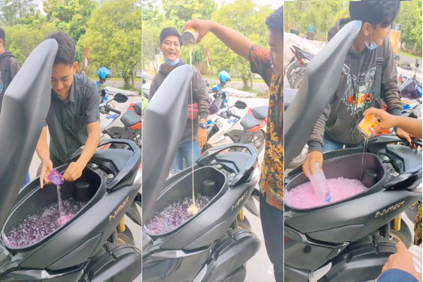 Pha đồ uống trong cốp xe máy, nhóm thanh niên gây tranh cãi Pha do uong trong cop xe may, nhom thanh nien gay tranh cai