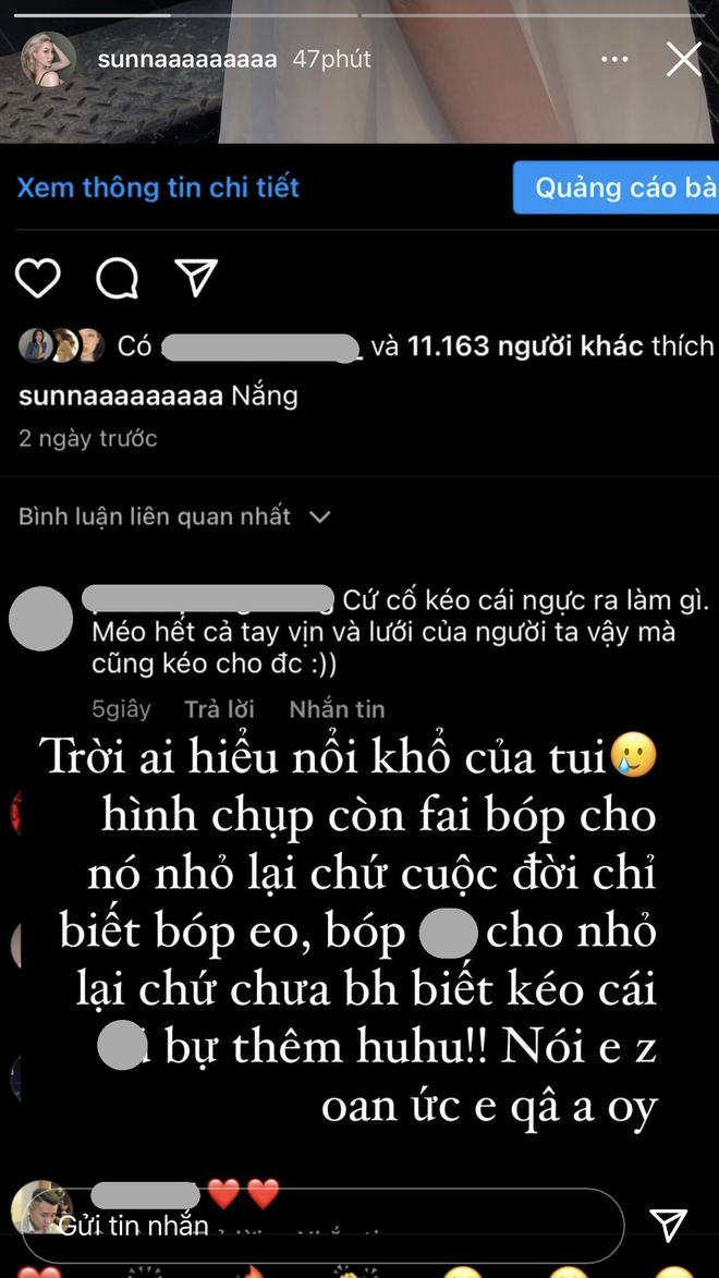 Mới đây, bạn thân hot girl Xoài Non lại bất ngờ bị "bóc phốt" photoshop để khiến vòng 1 khủng thêm.