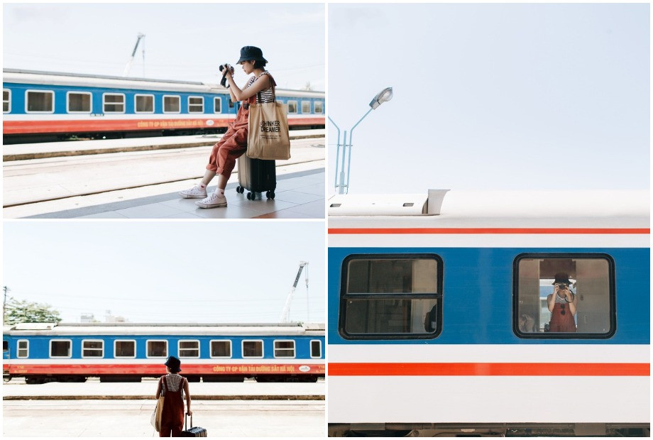 Nhiều bạn trẻ còn lên ý tưởng cho những bộ ảnh “so deep" trên các khoang tàu hay nhà ga, thu hút nhiều lượt thích của cộng đồng mạng.