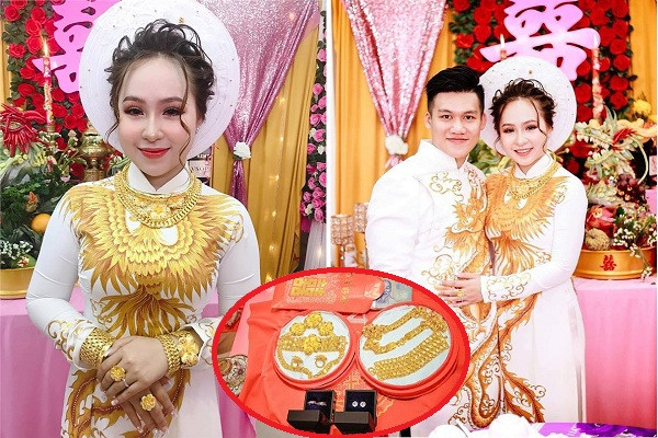 Những đám cưới với của hồi môn là vàng đeo trũi cổ không còn xa lạ với netizen.