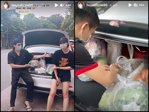 Huyền Lizze nhận được khá nhiều đồ tiếp tế từ gia đình trong những ngày Hà Nội giãn cách.