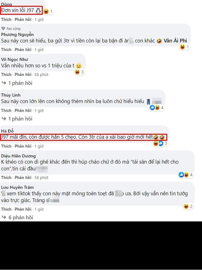 Cụ thể, nam TikToker bị tố phản bội vợ có viết: "Sau này con gái ba lớn thì con sẽ hiểu tại sao ba chỉ dám nói 1 tháng ba chỉ chu cấp cho con được có 3 triệu thôi. Ba không tiếc gì cả, tài sản ba còn để lại hết cho con, thì một vài triệu bạc có là gì, cơ mà đàn ông mà đến cái tầm tuổi này rồi nhắm làm được thì hãy nói".