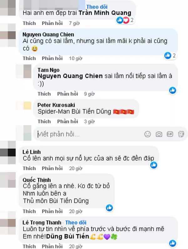 Tuy nhiên, cũng xuất hiện không ít bình luận cà khịa: "Ai cũng có sai lầm, nhưng sai lầm mãi không phải ai cũng có", "Cố lên anh, còn không được nữa giải nghệ hoặc xuống hạng nhất không sao đâu, chứ thấy nhiều người chửi quá",...