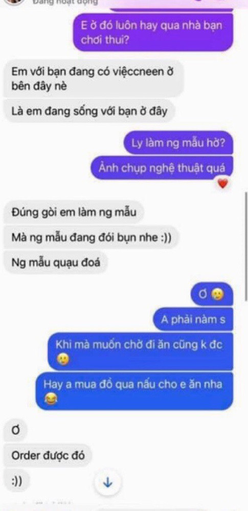 Nhưng phàm ở đời, cái gì càng mong ngóng thì càng dễ gặp chuyện. Chơi Tinder lắm khi cũng rủi ro như mua hàng online vậy. Với D.N thì khi chỉ mới chuyện trò qua lại với nàng được vài câu, cô đã than thở bản thân đang... "đói bụng", cần anh chàng giúp đỡ.