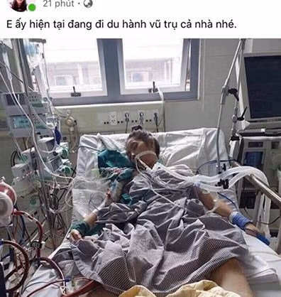 Mới đây, trên trang cá nhân của cô gái nằm trong bức ảnh cho biết: "Đây là My - em gái tôi, bị virus cơ tim. Làm ơn đừng câu like thất đức".