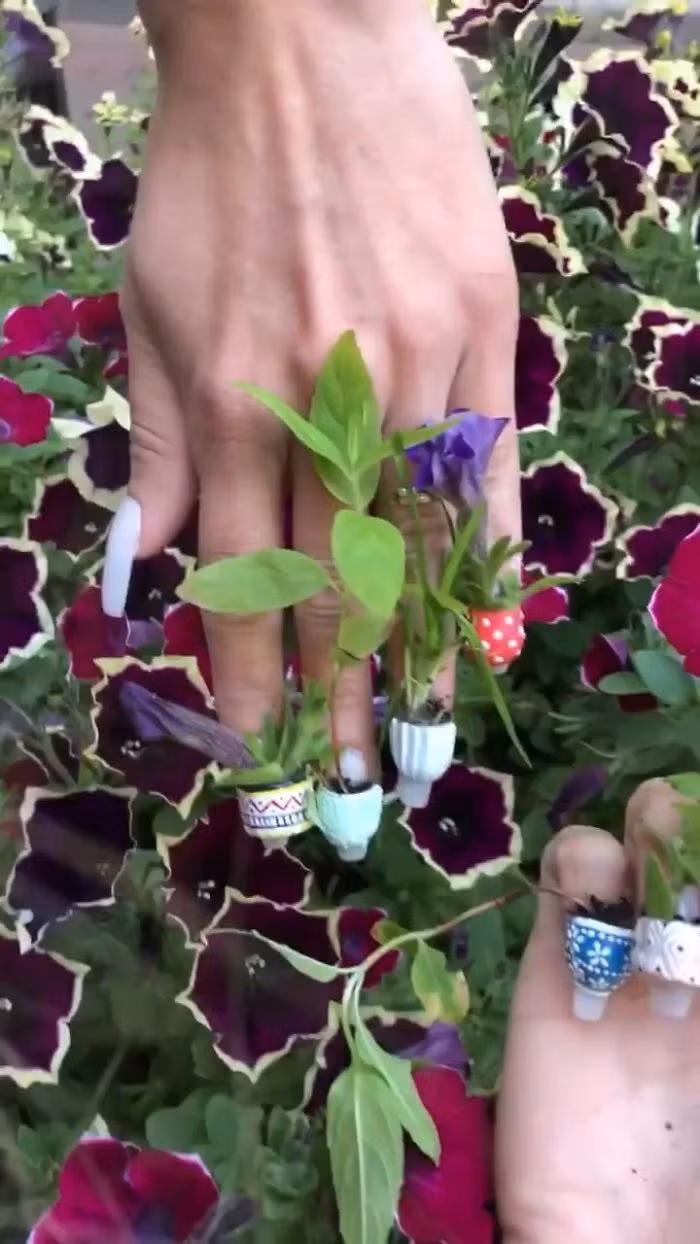 Một bộ nail mô phỏng lại những chậu cây từng được tiệm Sunny thực hiện và nhận về nhiều sự chú ý của netizen.