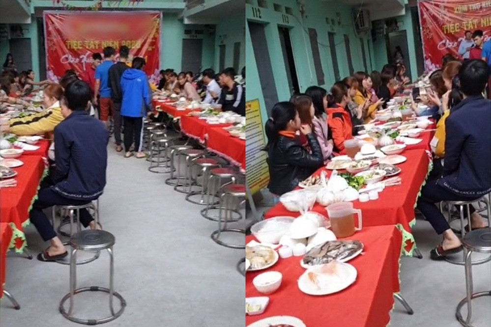 Dưới phần bình luận nhiều người cũng để lại hình ảnh tụ tập vui vẻ quây quần bên mâm cỗ của xóm mình.