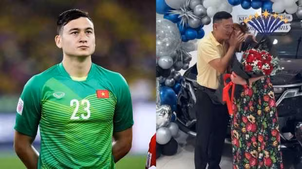 Mới đây, thủ môn của đội tuyển Việt Nam là Đặng Văn Lâm đã chia sẻ hình ảnh khi bố mẹ anh đến nhận xế hộp do Văn Lâm mua tặng.