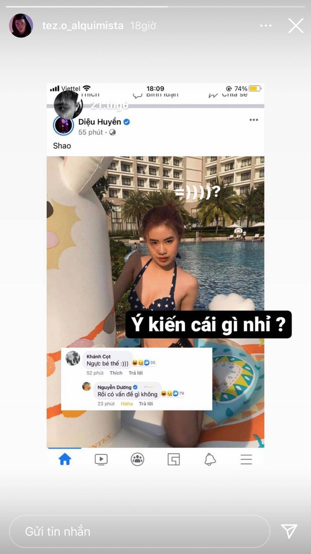 Tuy hiếm tương tác không có nghĩa là không để ý, chỉ cần thấy có gì sai sai là Tez xuất hiện ngay. Điều này mới được bạn trai của rapper Pháo chứng minh bằng màn đáp trả netizen khi cô nàng bị chê ngực bé.