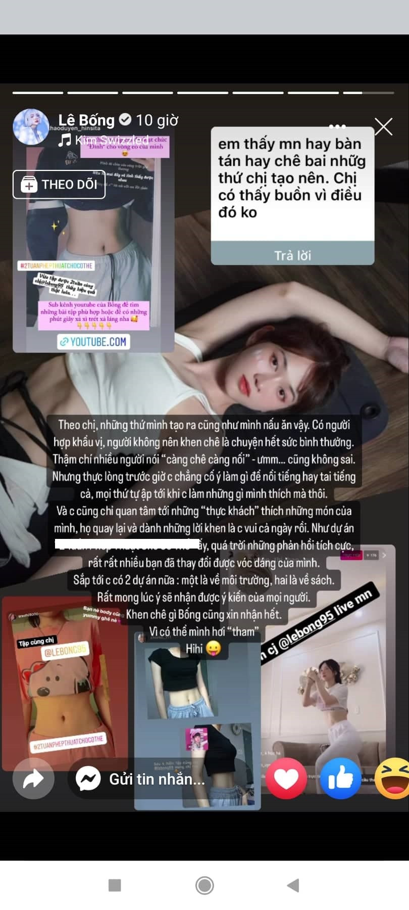 Thậm chí nhiều người nói "càng chê, càng nổi" cũng không sai. Nhưng thực lòng trước giờ chị chẳng cố ý làm gì để nổi tiếng hay tai tiếng cả. Mọi thứ tự ập tới khi chị làm những thứ mình thích mà thôi. Và chị cũng chỉ quan tâm tới những "thực khách thích những món của mình, họ quay lại và dành những lời khen là chị vui cả ngày rồi!". Nữ TikToker cho biết thêm.