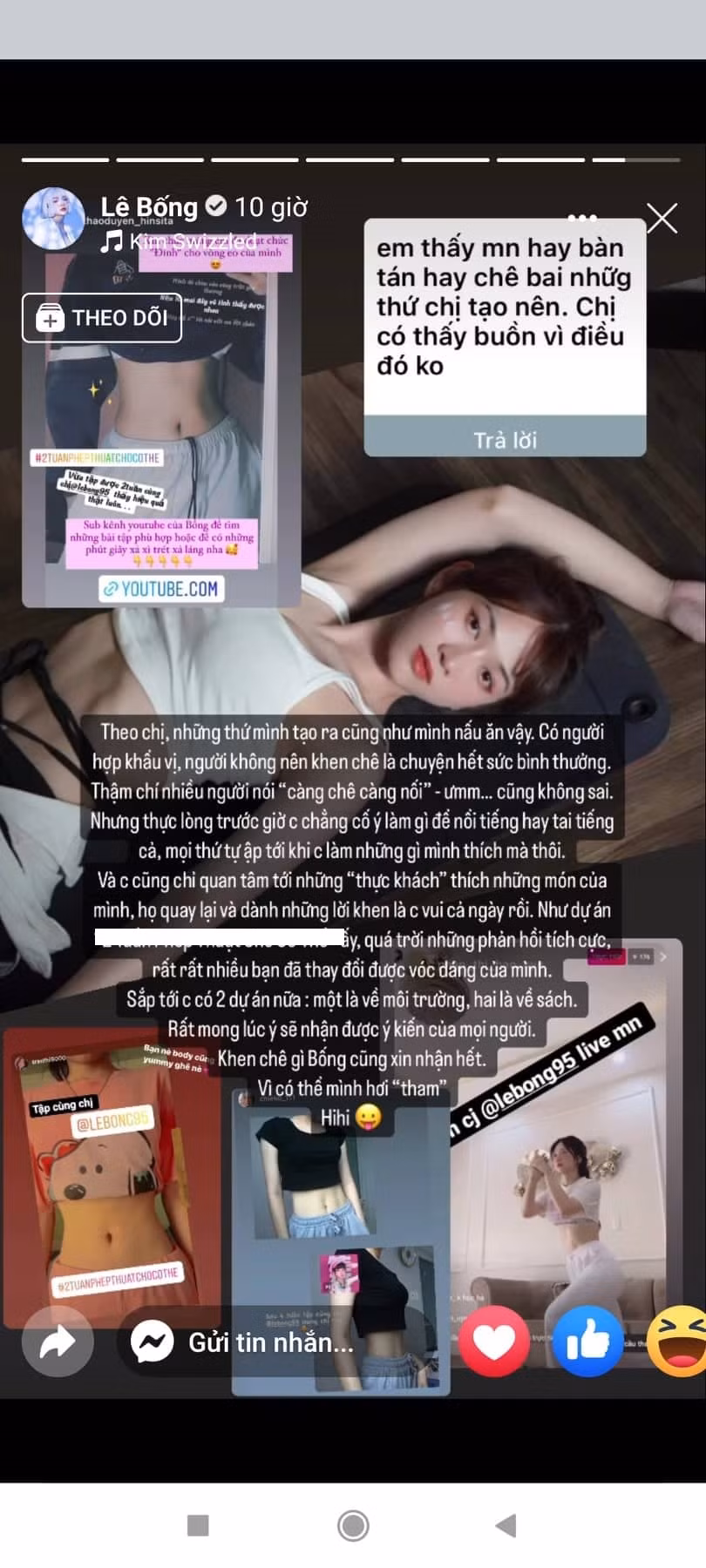 Thậm chí nhiều người nói "càng chê, càng nổi" cũng không sai. Nhưng thực lòng trước giờ chị chẳng cố ý làm gì để nổi tiếng hay tai tiếng cả. Mọi thứ tự ập tới khi chị làm những thứ mình thích mà thôi. Và chị cũng chỉ quan tâm tới những "thực khách thích những món của mình, họ quay lại và dành những lời khen là chị vui cả ngày rồi!". Nữ TikToker cho biết thêm.