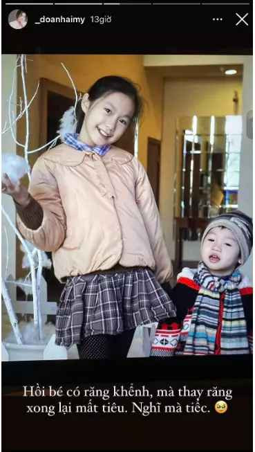 Ngày nhỏ, Hải My có răng khểnh nhìn cực duyên. Nhưng đến khi thay răng, "nét duyên" ấy cũng biến mất luôn.