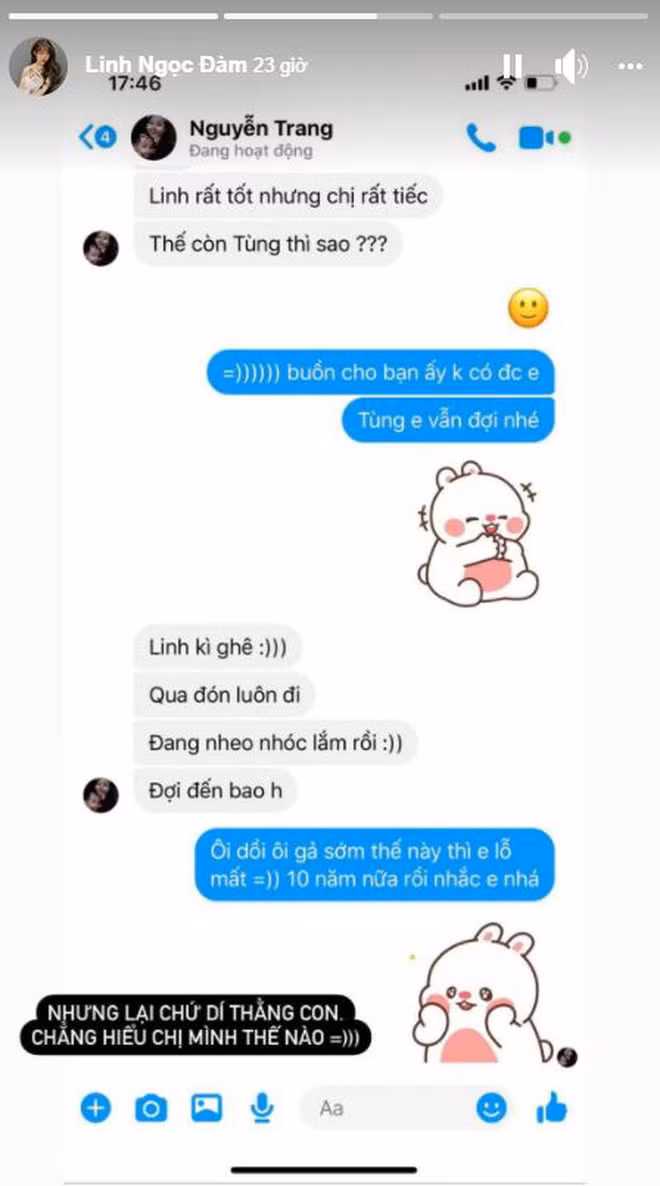 Tưởng chừng câu chuyện gả chồng của Linh Ngọc Đàm sẽ diễn ra thành công. Tuy nhiên "Linh rất tốt nhưng chị Trang rất tiếc", vợ Độ Mixi đã từ chối lời mời này.