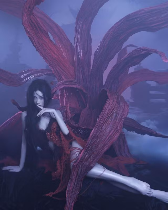 Ánh mắt ma mị của Jun Vũ như muốn hút hồn tất cả những người xem bộ ảnh này của cô nàng.