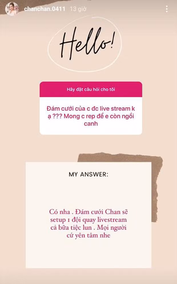 Cụ thể, trên trang cá nhân Instagram, vợ streamer Xemesis ã trả lời một số câu hỏi của fan về các vấn đề xoay quanh mình và chồng tương lai và nhận về vô vàn sự thích thú của CĐM.