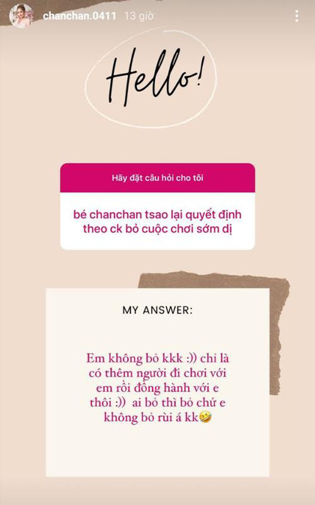 Trong phần "Q&amp;A" khi được hỏi về việc cưới chồng sớm, Xoài Non đã cho biết: "Em không bỏ mà chỉ là thêm người đi chơi với em rồi đồng hành với em thôi. Ai bỏ thì bỏ chứ em không bỏ".