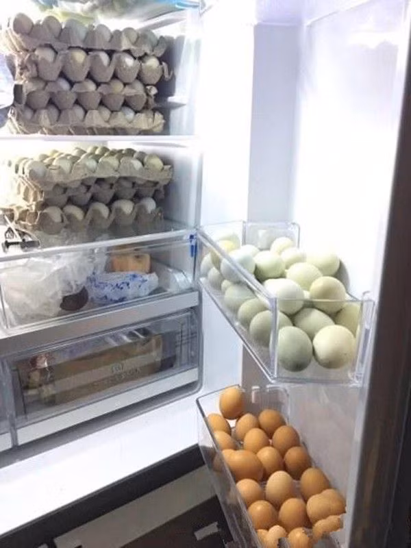 Không chỉ sầu riêng mà trứng gà cũng được tích trữ luôn bởi chủ nhân của chúng có đam mê.