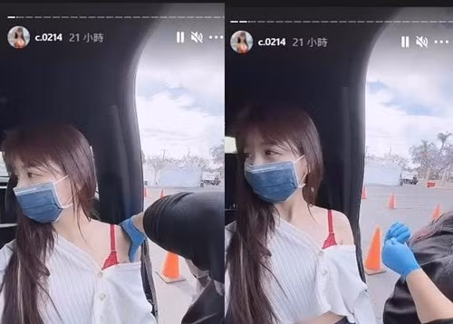 Hot girl nong bong Dai Loan khoe den My tiem vaccine bi chi trich