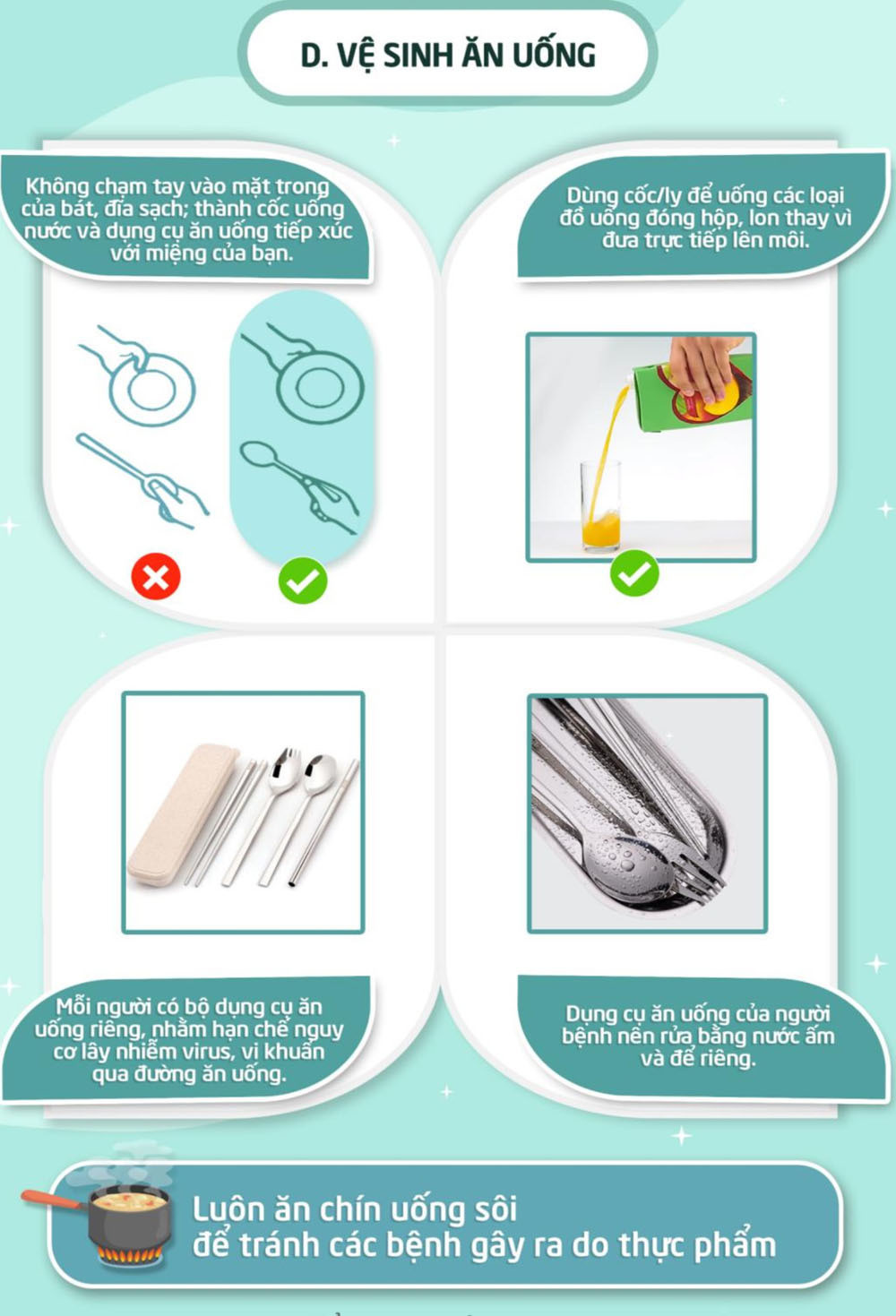 Cach cam bat an, coc uong nuoc de tranh lay nhiem Covid-19